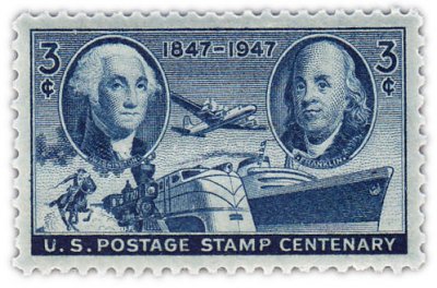 купить США 3 цента 1947 "Вашингтон и Франклин, транспортные средства почты"