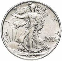 купить США 50 центов (1/2 доллара, half dollar) 1943 Walking Liberty Half Dollar Без отметки монетного двора