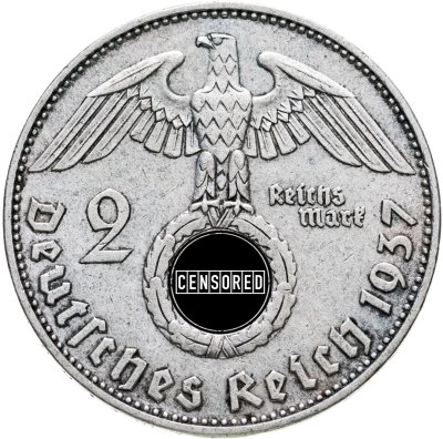 купить Германия, Третий Рейх 2 рейхсмарки 1937, знак монетного двора "D" - Мюнхен