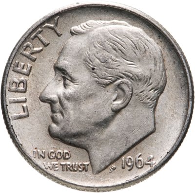 купить США 10 центов (дайм, one dime) 1964 "Silver Roosevelt Dime"