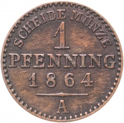 купить Пруссия 1 пфеннинг 1864 А