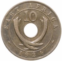 Купить Британская Восточная Африка 10 центов (cents) 1924