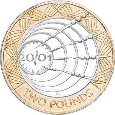купить Великобритания 2 фунта (pounds) 2001 "Столетие трансатлантическому радио"