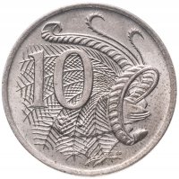 Купить Австралия 10 центов (cents) 1966-1983 Молодая королева