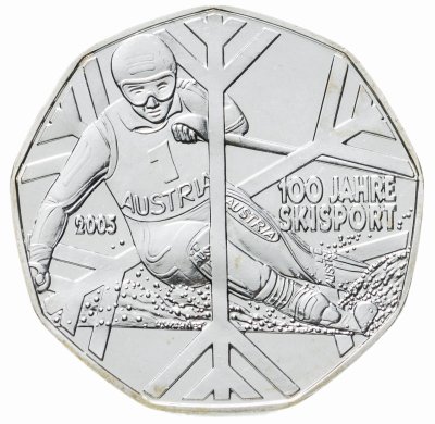 купить Австрия 5 евро (euro) 2005 "100 лет лыжному спорту"