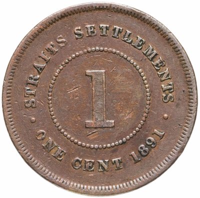 купить Стрейтс Сетлментс 1 цент (cent) 1891