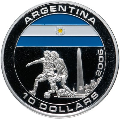 купить Либерия 10 долларов (dollars) 2005 "Чемпионат мира по футболу 2006 - Аргентина"