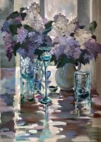 купить Картина «Сирень», холст, масло, художник Ирина Казарновская, Россия, 2018 г.