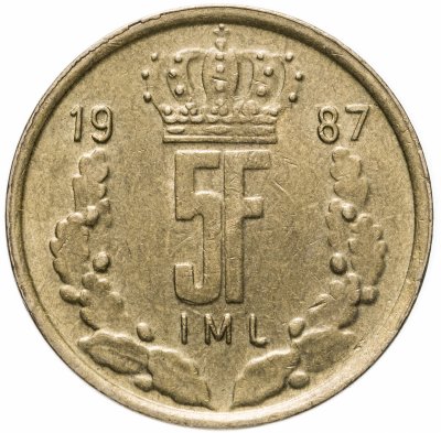 купить Люксембург 5 франков (francs) 1987