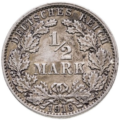 купить Германия (Германская империя) 1/2 марки 1916 "А"