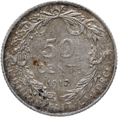 купить Бельгия 50 сантимов (centimes) 1912 Надпись на французском - 'ALBERT ROI DES BELGES'