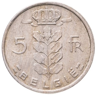 купить Бельгия 5 франков (franc) 1972 надпись на нидерландском- 'BELGIE'