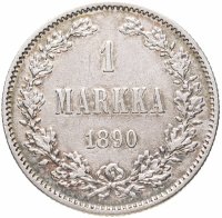 Купить 1 марка (markka) 1890 L, монета для Финляндии