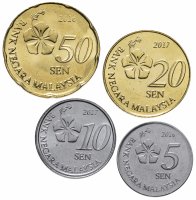 купить Малайзия набор монет 2016-2017 (4 штуки, UNC) Цветы