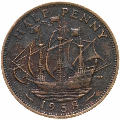 купить Великобритания 1/2 пенни (penny) 1958