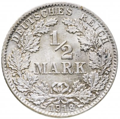 купить Германия 1/2 марки (mark) 1918 D знак монетного двора: "D" - Мюнхен