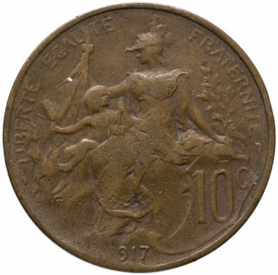 купить Франция 10 сантимов (centimes) 1917