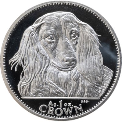 купить Гибралтар 1 крона 1993 Proof "Собака Длинношерстная такса" в футляре