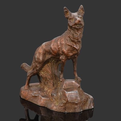 купить Статуэтка "Немецкая овчарка" ("На страже"), металл, литье, Западная Европа, 1930-1950 гг.