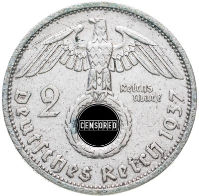 купить Германия, Третий Рейх 2 рейхсмарки 1937, знак монетного двора "F" - Штутгарт