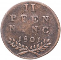 Купить Австрия Зальцбург 2 пфеннинга 1801