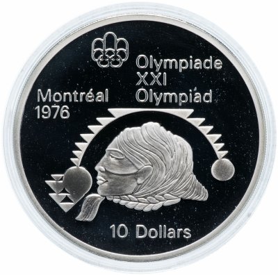 купить Канада 10 долларов (dollars) 1975 "XXI летние Олимпийские Игры, Монреаль 1976: Толкание ядра"