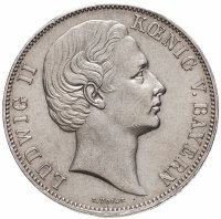 купить Германия, Бавария 1 союзный талер 1866 Людвиг II