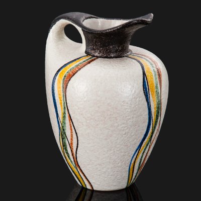 купить Кувшин для воды с волнообразным декором на тулове, Ruscha Keramik, керамика, поливы, роспись, Германия, 1960-1980 гг.