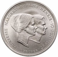 купить Дания 10 крон (kroner) 1967 свадьба принцессы Маргрете