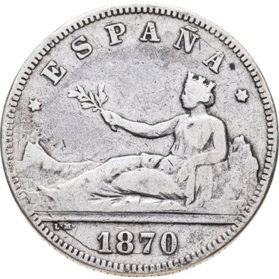 купить Испания 2 песеты (pesetas) 1870
