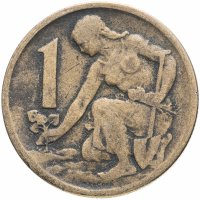 Купить Чехословакия 1 крона (crown) 1961-1990, случайная дата