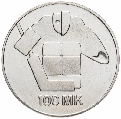 купить Финляндия 100 марок 1991 "Чемпионат мира по хоккею"