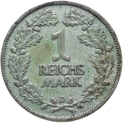 купить Германия 1 рейхсмарка (reichsmark) "D" 1925
