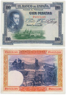 купить Испания 100 песет 1925 (Pick 62c)