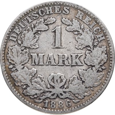купить Германия 1 марка 1886 знак монетного двора: "J"
