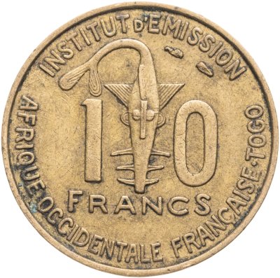 купить Французская Западная Африка 10 франков (francs) 1957