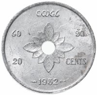 купить Лаос 20 сантимов (centimes) 1952