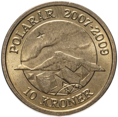 купить Дания 10 крон (kroner) 2009 Международный полярный год - Северное сияние