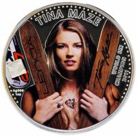 Купить Острова Кука 5 долларов 2011 Proof "Тина Мазе", в футляре, с сертификатом