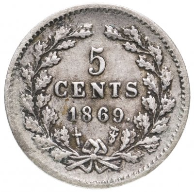 купить Нидерланды 5 центов (cents) 1869