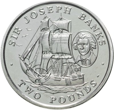 купить Южная Георгия 2 фунта (pounds) 2001 Сэр Джозеф Бэнкс