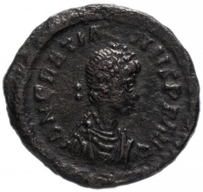 купить Римская Империя Грациан 367–383 гг фракция фоллиса (реверс: надпись внутри венка)