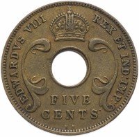 купить Восточная Африка 5 центов 1936 KN