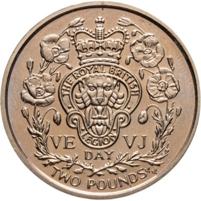 купить Остров Мэн 2 фунта (pounds) 1995 "50 лет Победы во Второй мировой войне"