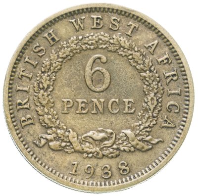 купить Британская Западная Африка 6 пенсов (pence) 1938