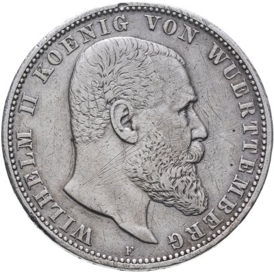 купить Германская империя, Вюртемберг 5 марок (mark) 1902 F