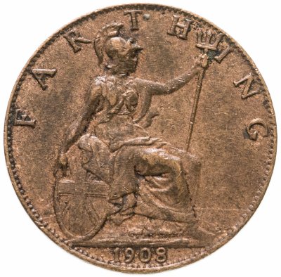 купить Великобритания 1 фартинг (farthing) 1908