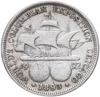 Купить США 1/2 доллара (50 центов, half dollar) 1893 "Всемирная выставка 1893 года. Колумб"