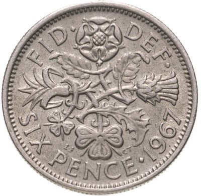 купить Великобритания 6 пенсов 1967