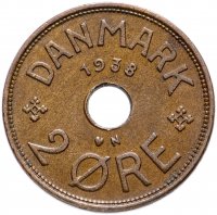 Купить Дания 2 эре (ore) 1938